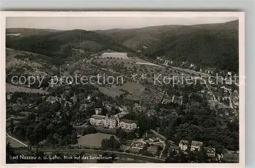 AK / Ansichtskarte Nassau Lahn Fliegeraufnahme Sanatorium Kat. Nassau