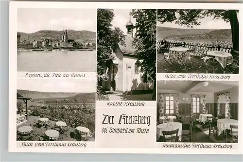 AK / Ansichtskarte Boppard Rhein Kapelle Kreuzberg Forsthaus Kreuzberg Terrasse Speisesaal Kat. Boppard