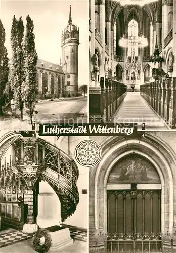 AK / Ansichtskarte Wittenberg Lutherstadt Schlosskirche Thesentuer Luthers Grab  Kat. Wittenberg