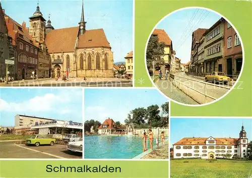 AK / Ansichtskarte Schmalkalden Altmarkt HO Kaufhalle Neubaugebiet Freibad Schloss Wilhelmsburg Kat. Schmalkalden