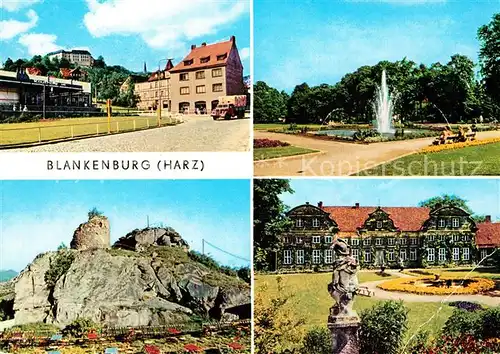 AK / Ansichtskarte Blankenburg Harz Luehnertorplatz Thiepark Burgruine Regentein Schloss Heimatmuseum Kat. Blankenburg