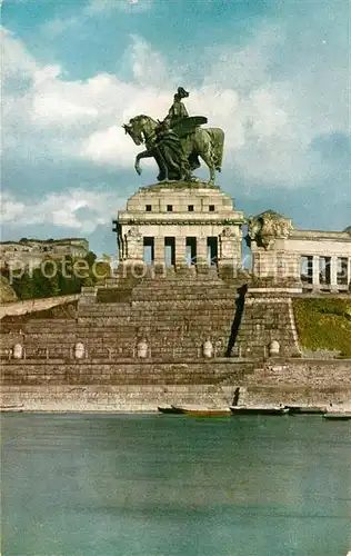 AK / Ansichtskarte Koblenz Rhein Deutsches Eck mit Kaiser Wilhelm Denkmal Kat. Koblenz