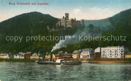 AK / Ansichtskarte Oberlahnstein Schloss Stolzenfels mit Kapellen Kat. Lahnstein