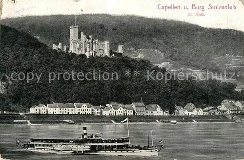 AK / Ansichtskarte Oberlahnstein Schloss Stolzenfels mit Capellen Kat. Lahnstein