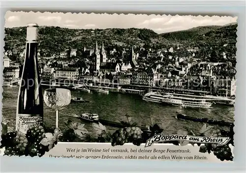 AK / Ansichtskarte Boppard Rhein Panorama Spruch Kat. Boppard