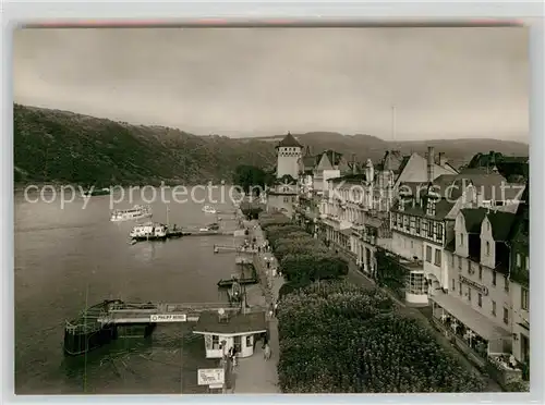 AK / Ansichtskarte Boppard Rhein Panorama Alte Burg Schiffsanlegestelle Kat. Boppard