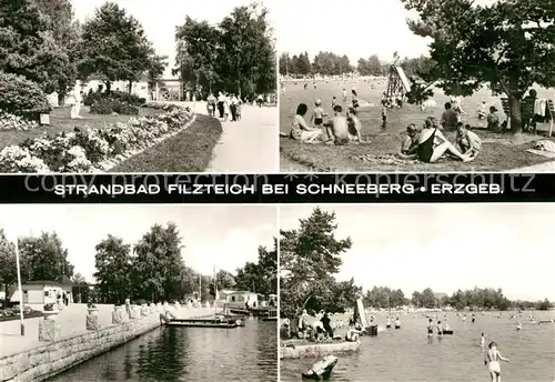 AK / Ansichtskarte Schneeberg Erzgebirge Strandbad Filzteich Kat. Schneeberg