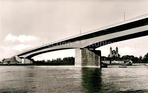 AK / Ansichtskarte Speyer Rhein Rheinbruecke mit Dom Kat. Speyer