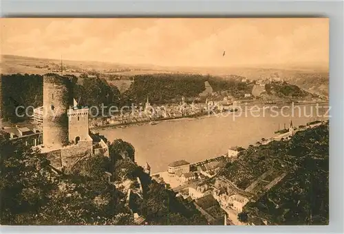 AK / Ansichtskarte St Goar Rhein mit Burg Katz und St Goarshausen Kat. Sankt Goar