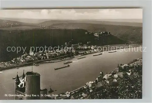 AK / Ansichtskarte St Goar Rhein mit Burg Katz und St Goarshausen Kat. Sankt Goar