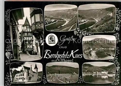 AK / Ansichtskarte Bernkastel Kues Spitzhaus Cusanus Geburtshaus Panorama Burg Landshut Kat. Bernkastel Kues