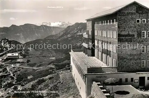 AK / Ansichtskarte Ebensee Oberoesterreich Berghotel am Feuerkogel Alpenpanorama Blick zum Dachstein Kat. Ebensee Salzkammergut