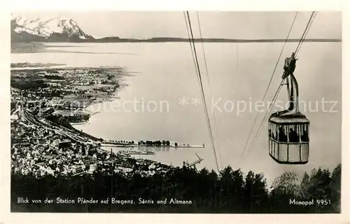 AK / Ansichtskarte Seilbahn Pfaender Bregenz Saentis Altmann Foto Monopol Nr. 9951 Kat. Bahnen