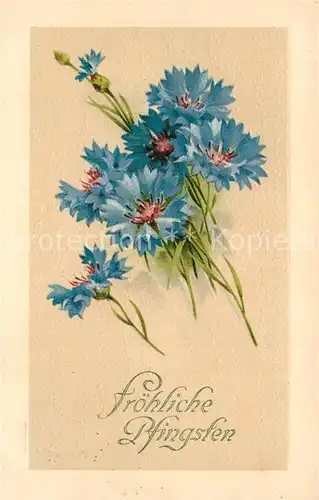 AK / Ansichtskarte Pfingsten Pentecost Pentecote Kornblumen Litho  Kat. Greetings