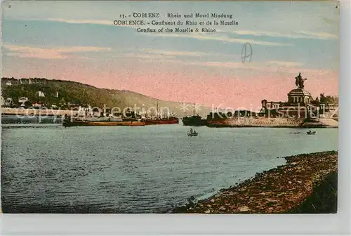 AK / Ansichtskarte Coblenz Koblenz Rhein und Mosel Muendung Kat. Koblenz Rhein