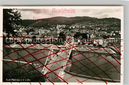 AK / Ansichtskarte Nassau Bad Panorama Bruecke Zensur Kat. Nassau Lahn