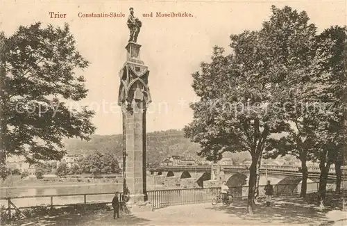 AK / Ansichtskarte Trier Constantin Saeule und Moselbruecke Kat. Trier