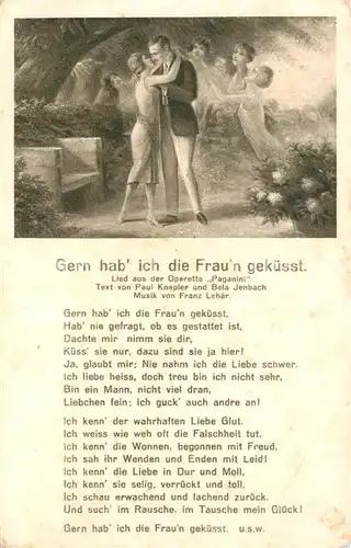 AK / Ansichtskarte Liederkarte Gern hab ich die Frau n gekuesst  Kat. Musik