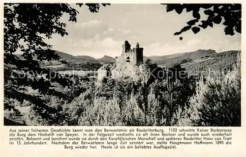 AK / Ansichtskarte Bad Bergzabern Burg Berwartstein Kat. Bad Bergzabern