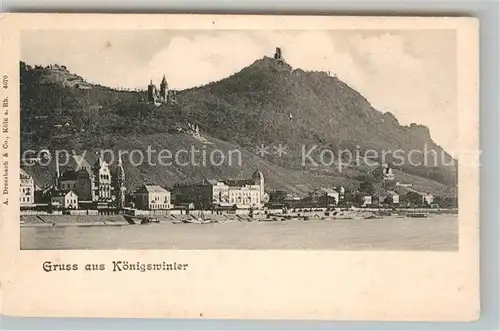 AK / Ansichtskarte Koenigswinter Teilansicht Drachenfels Drachenburg Kat. Koenigswinter