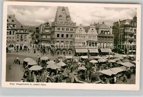 AK / Ansichtskarte Trier Hauptmarkt mit Rotem Haus Kat. Trier