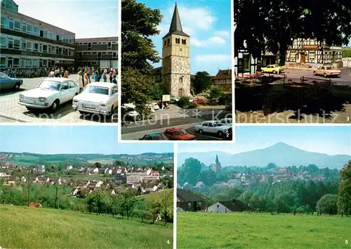 AK / Ansichtskarte Oberpleis Kirche Schulzentrum Altes Fachwerkhaus Panorama Kat. Koenigswinter