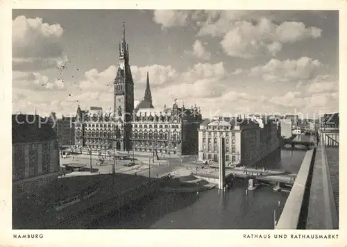 AK / Ansichtskarte Hamburg Rathaus und Rathausmarkt Kat. Hamburg