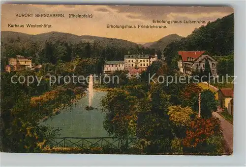 AK / Ansichtskarte Bad Bergzabern Kurhaus Westenhoefer Haus Friedrichsruhe Haus Luisenruhe Kat. Bad Bergzabern