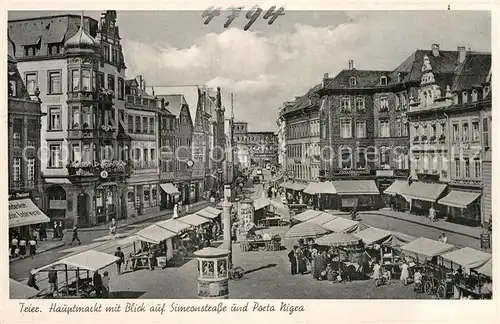 AK / Ansichtskarte Trier Hauptmarkt Simeonstrasse Porta Nigra Kat. Trier