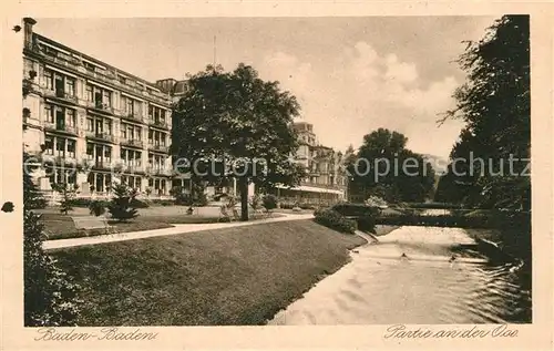 AK / Ansichtskarte Baden Baden Partie an der Oos Kat. Baden Baden