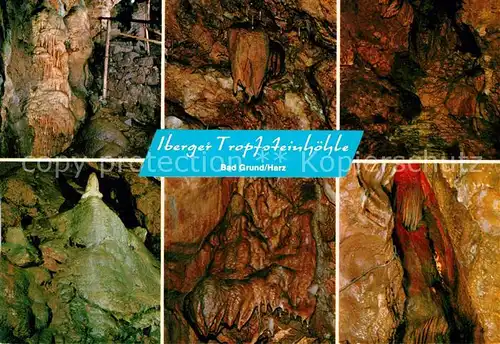 AK / Ansichtskarte Hoehlen Caves Grottes Iberger Tropfsteinhoehle Bad Grund Zwergengrotte Wasserfall  Kat. Berge