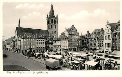 AK / Ansichtskarte Trier Markplatz mit Gangolfkirche Kat. Trier