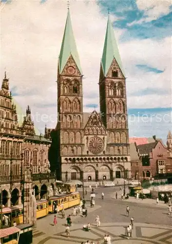 AK / Ansichtskarte Strassenbahn Bremen Dom  Kat. Strassenbahn