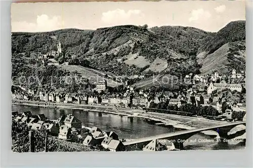 AK / Ansichtskarte Cond Blick auf Cochem mit Bruecke und Mosel Kat. Cochem