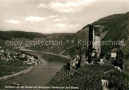 AK / Ansichtskarte Beilstein Mosel mit Burgruine Metternich und Ellenz Kat. Beilstein