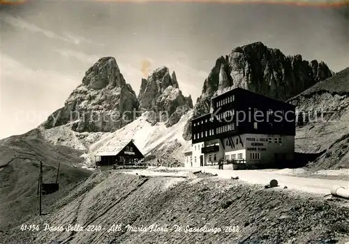 AK / Ansichtskarte Passo Sella Albergo Maria Flora Sassolungo Gebirgspass Dolomiten Kat. Italien