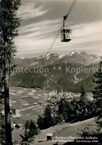 AK / Ansichtskarte Seilbahn Koelnerhaus Serfaus Oberinntal Foto Risch Lau Nr. 6920 Kat. Bahnen