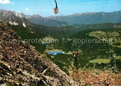 AK / Ansichtskarte Seilbahn Karwendel Mittenwald Lauter  und Ferchensee  Kat. Bahnen