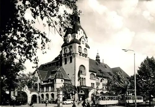 AK / Ansichtskarte Strassenbahn Leipzig Zoo Kongresshalle  Kat. Strassenbahn