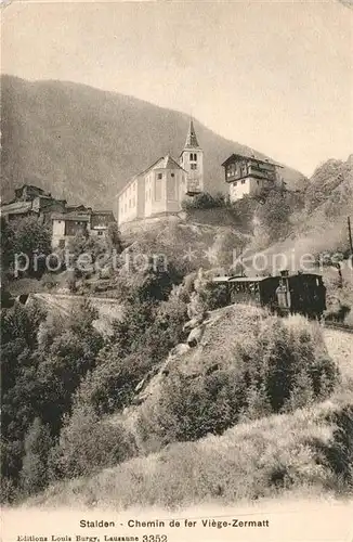 AK / Ansichtskarte Stalden VS Chemin de fer Viege Zermatt Kat. Stalden VS