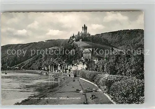 AK / Ansichtskarte Cochem Mosel Teilansicht Burg Moselpromenade Kat. Cochem