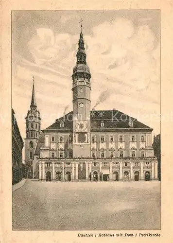 AK / Ansichtskarte Bautzen Rathaus mit Dom Petrikirche Kat. Bautzen