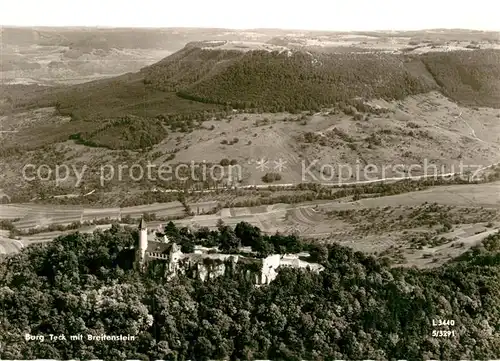 AK / Ansichtskarte Burg Teck mit Breitenstein Schwaebische Alb Fliegeraufnahme Kat. Owen