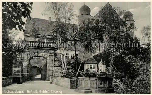 AK / Ansichtskarte Schwarzburg Thueringer Wald Schloss Eingang Kat. Schwarzburg