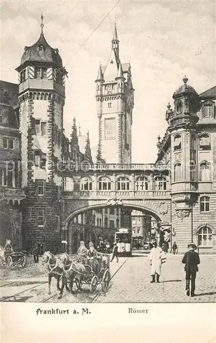 AK / Ansichtskarte Frankfurt Main Roemer Strassenbahn Pferdekutsche Kat. Frankfurt am Main