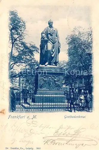 AK / Ansichtskarte Frankfurt Main Goethedenkmal  Kat. Frankfurt am Main