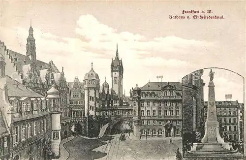 AK / Ansichtskarte Frankfurt Main Rathaus Einheitsdenkmal  Kat. Frankfurt am Main