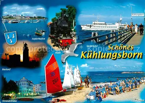 AK / Ansichtskarte Kuehlungsborn Ostseebad Seglerhafen Seebruecke Strandstrasse Strand Kat. Kuehlungsborn