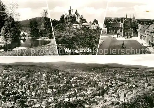 AK / Ansichtskarte Wernigerode Harz Schloss Marktplatz Fliegeraufnahme Kat. Wernigerode