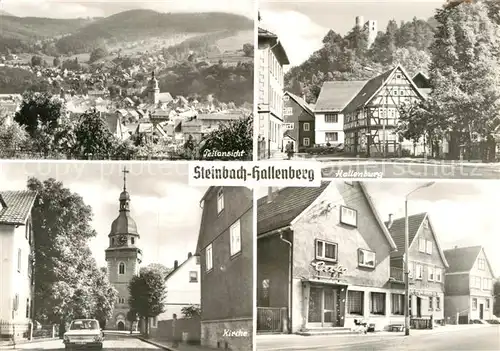 AK / Ansichtskarte Steinbach Hallenberg Teilansicht Hallenburg Kirche Cafe Kat. Steinbach Hallenberg